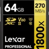 LEXAR SD PRO GOLD SERIES UHSII 64G V60 2 PACK< Stockage