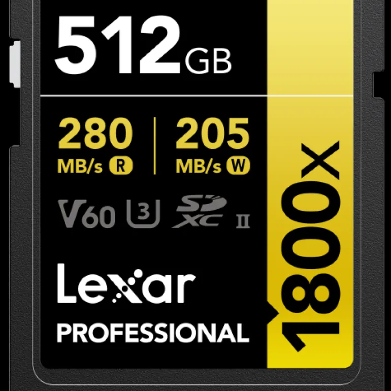 LEXAR SD PRO GOLD UHS-II 1800X 512GB V60< Stockage