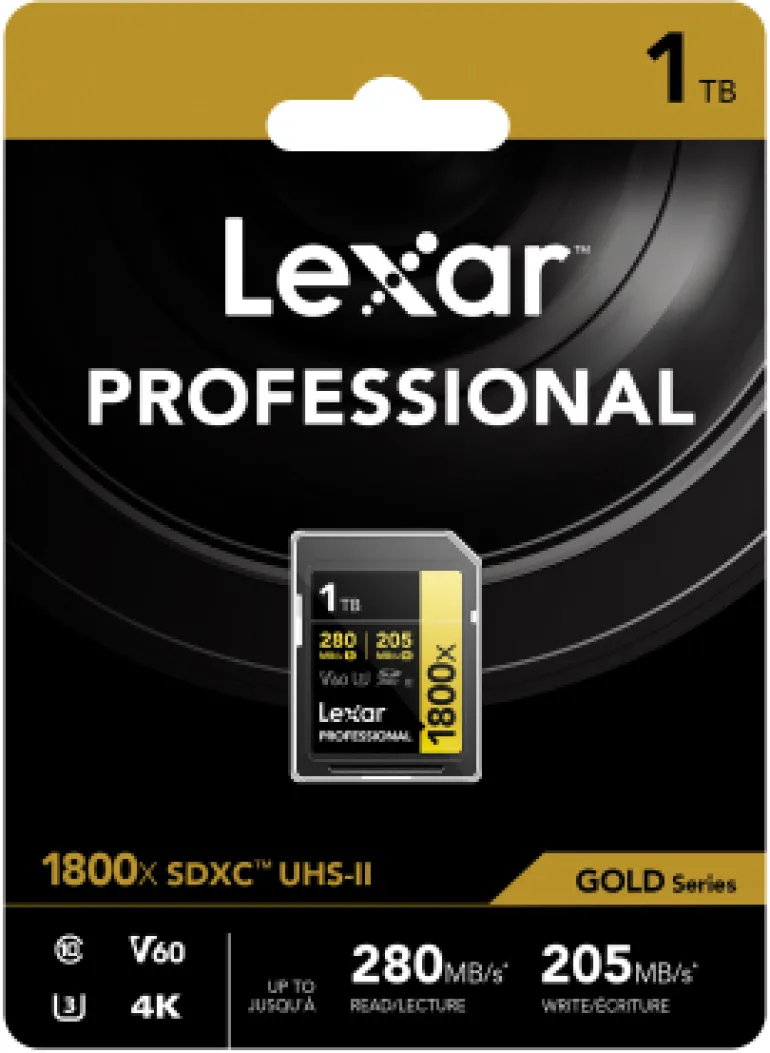 LEXAR SD PRO GOLD UHS-II 1800X 1TB V60< Stockage