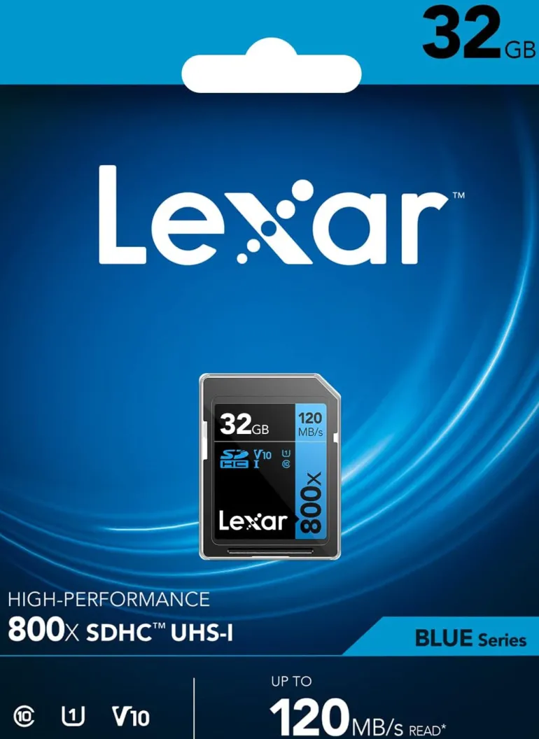 LEXAR SDHC 800X PRO BLUE SERIES 32GB UHS-1 V10< Stockage