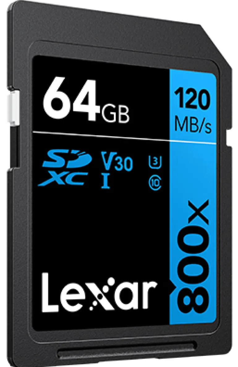 LEXAR SDHC 800X PRO BLUE SERIES 64GB UHS-1 V30< Stockage