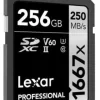 LEXAR SDXC 256GB 1667X PRO USHII U3 CL10< Stockage