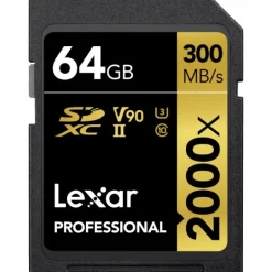 LEXAR SDXC PRO GOLD UHS-II 2000X 64GB V90< Stockage