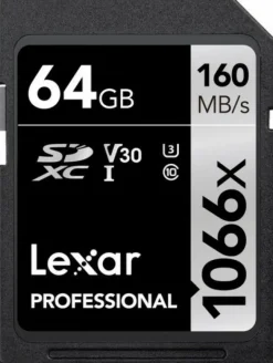 LEXAR SDXC PRO SILVER UHS-I 1066X 64GB V30< Stockage