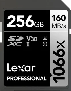 LEXAR SDXC PROFESSIONNEL 1066X 256GO< Stockage