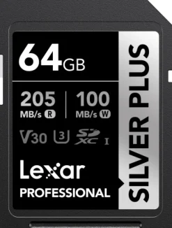LEXAR SDXC SILVER PLUS UHS-1 64G V30 150MB/S< Stockage
