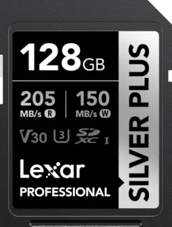 LEXAR SDXC SILVER PLUS UHS-1 128G V30 150MB/S< Stockage