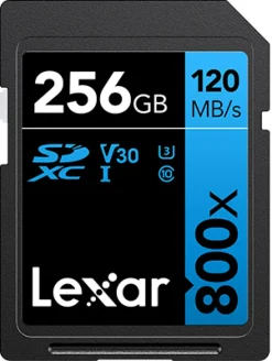 LEXAR SDXC 800X PRO BLUE SERIES 256GB UHS1 V30< Stockage