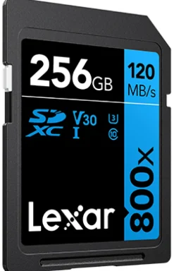 LEXAR SDXC 800X PRO BLUE SERIES 256GB UHS1 V30< Stockage