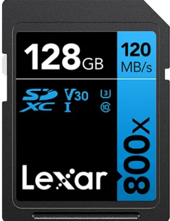 LEXAR SDXC 800X PRO BLUE SERIES 128GB UHS1 V30< Stockage