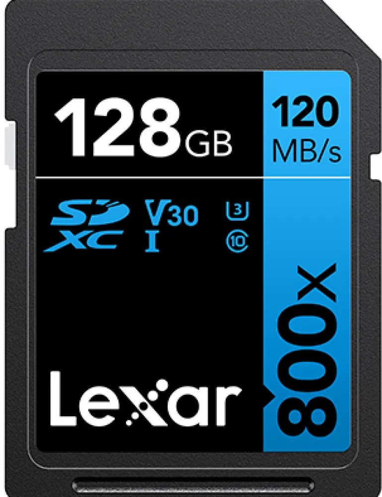 LEXAR SDXC 800X PRO BLUE SERIES 128GB UHS1 V30< Stockage