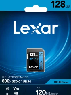 LEXAR SDXC 800X PRO BLUE SERIES 128GB UHS1 V30< Stockage