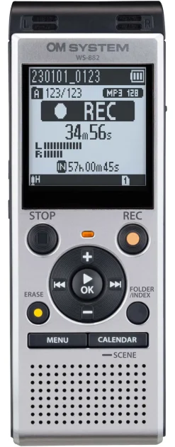 OM SYSTEM ENREGISTREUR WS-882 ARGENT< Son
