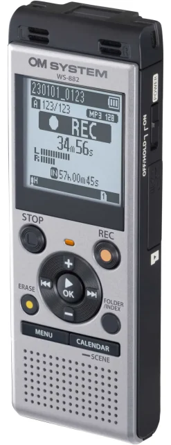 OM SYSTEM ENREGISTREUR WS-882 ARGENT< Son