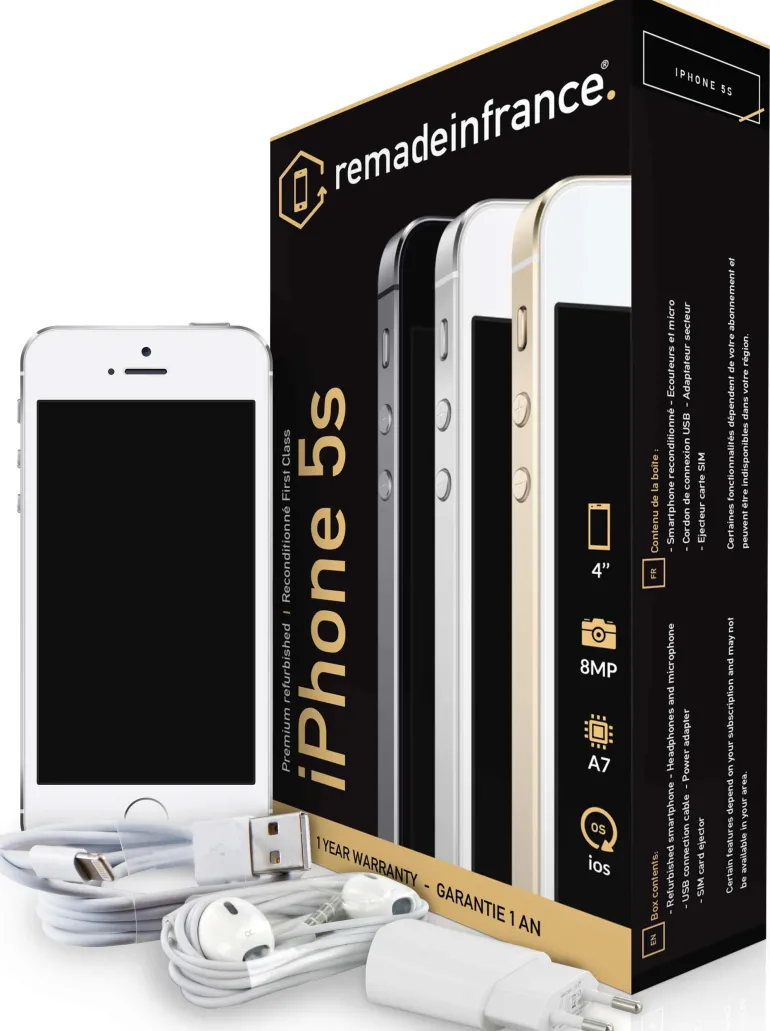 REMADEINFRANCE iphone 5s 16go silver reconditionne r< Téléphone Mobile
