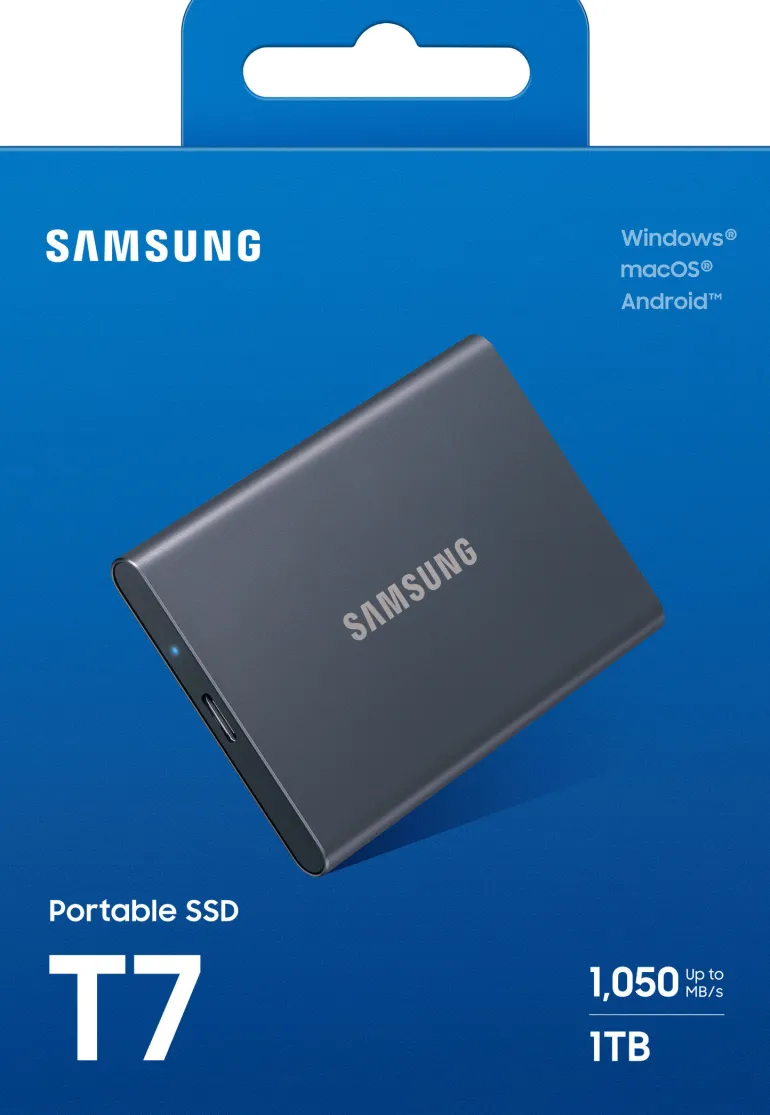 SAMSUNG INFORMATIQUE SSD EXT.T7.USB 3.2.1TO.GRIS.< Stockage