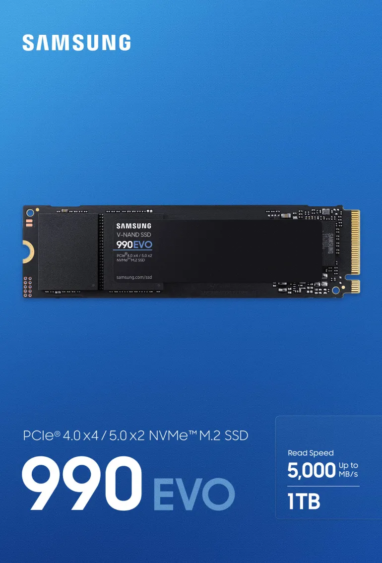 SAMSUNG INFORMATIQUE ssd int.990 evo nvme m2.1to.lect 5000mo/< Stockage