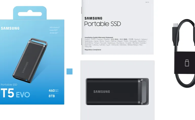 SAMSUNG INFORMATIQUE ssd.t5 evo.8 to.460mo/sec.securise.< Stockage