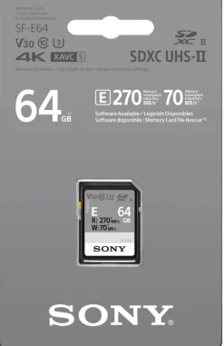 SONY SDXC UHS-II ENTRY SERIE CL10 U3 64GO< Stockage