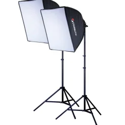 STARBLITZ STUDIO Kit eclair 2x60W+sac+pieds+boite lum< Kit Studios