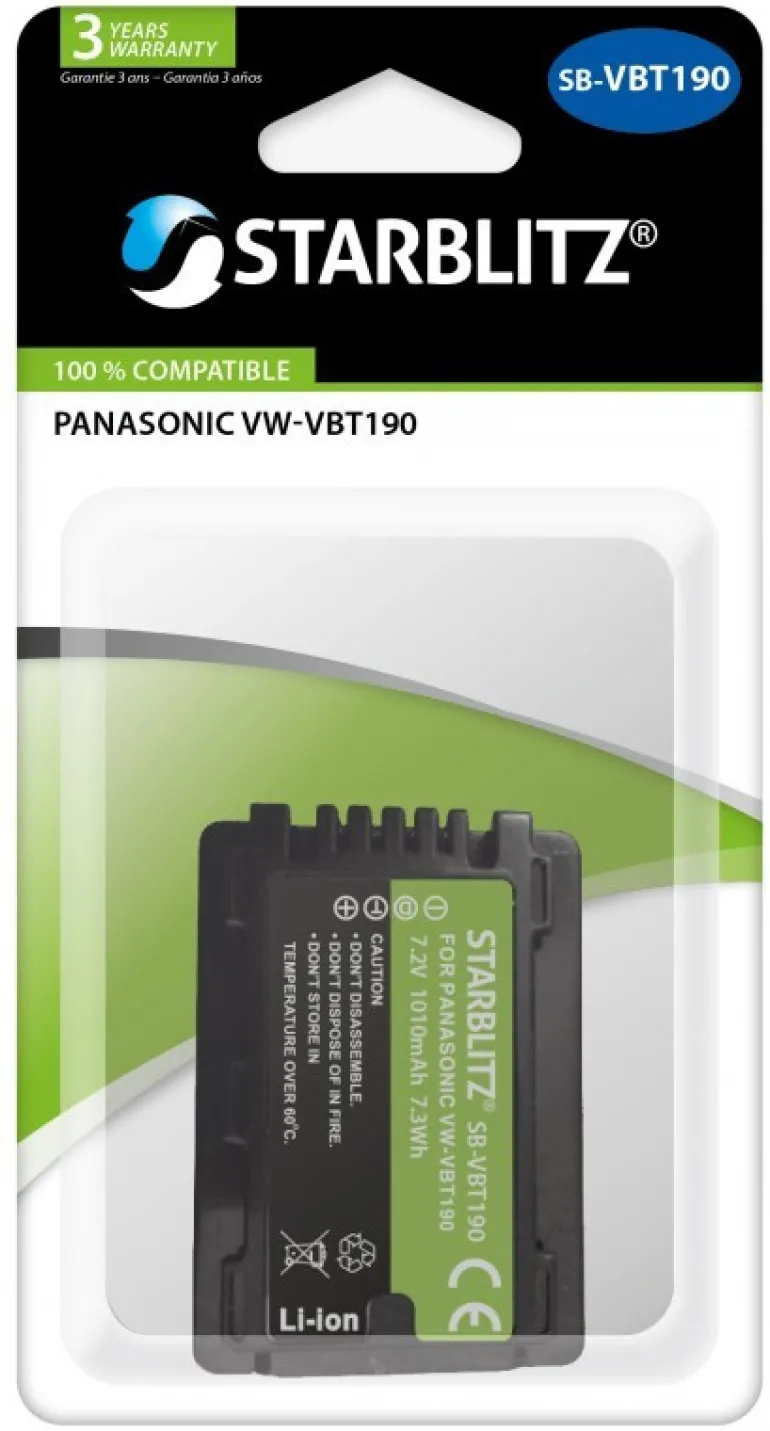 STARBLITZ BATTERIE COMPATIBLE PANASONIC VW-VBT190< Energie