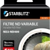 STARBLITZ FILTRE ND VARIABLE ND2-ND400 72MM< Filtres