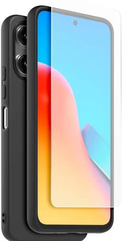 XIAOMI coque noir tpu + verre trempe redmi 12< Téléphone Mobile