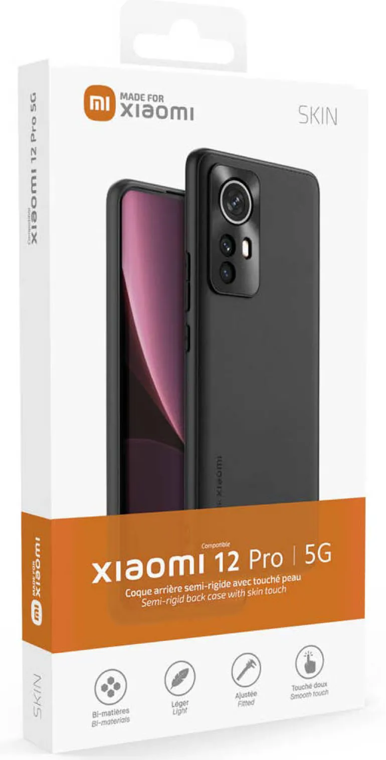XIAOMI coque premium noir p/mi 12 pro< Téléphone Mobile