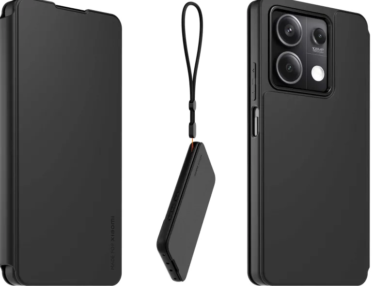XIAOMI etui folio + dragonne redmi note 13 5g< Téléphone Mobile
