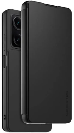 XIAOMI etui folio noir redmi note 12 pro 5g< Téléphone Mobile