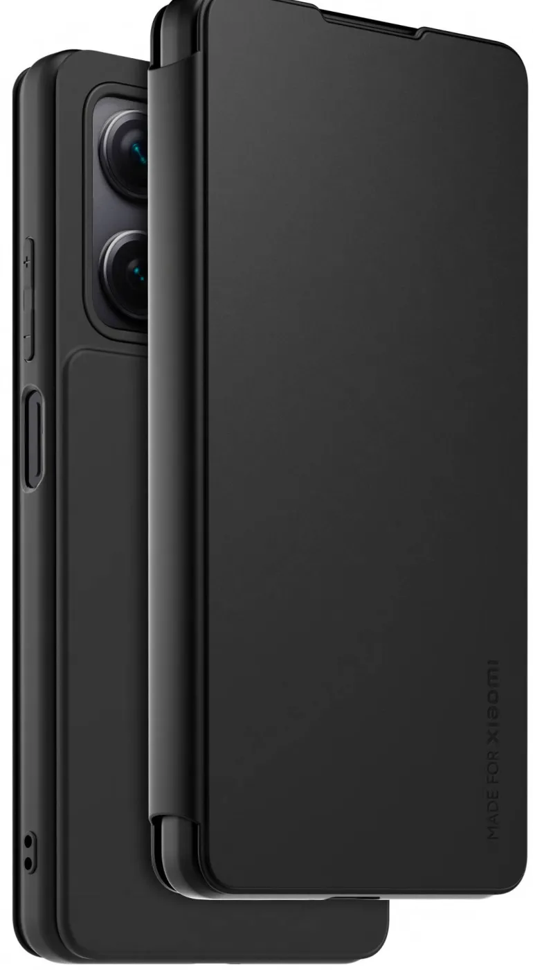 XIAOMI etui folio noir redmi note 12 pro + 5g< Téléphone Mobile